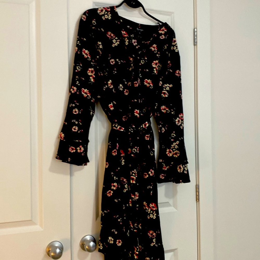 Black flower dress. Plus size Lily Morgan US 3x.